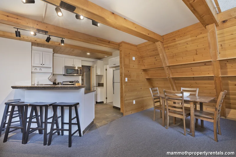 Bar seating and dining table