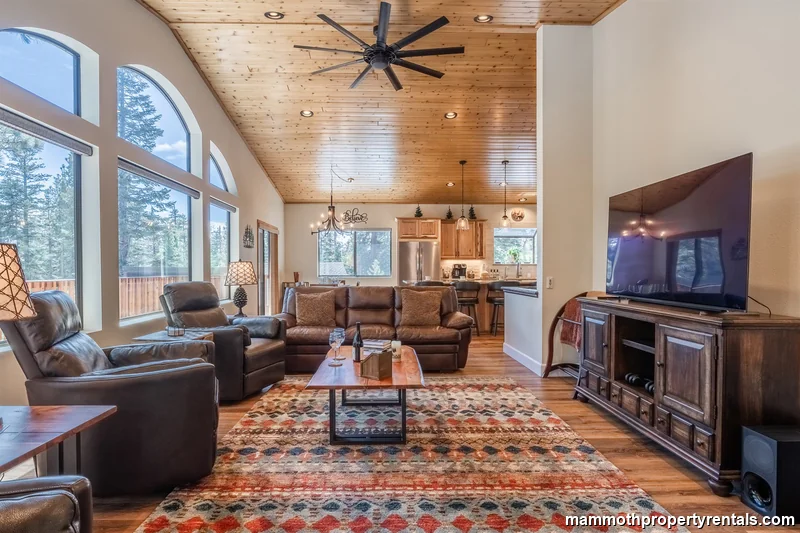 Living room opens to kitchen