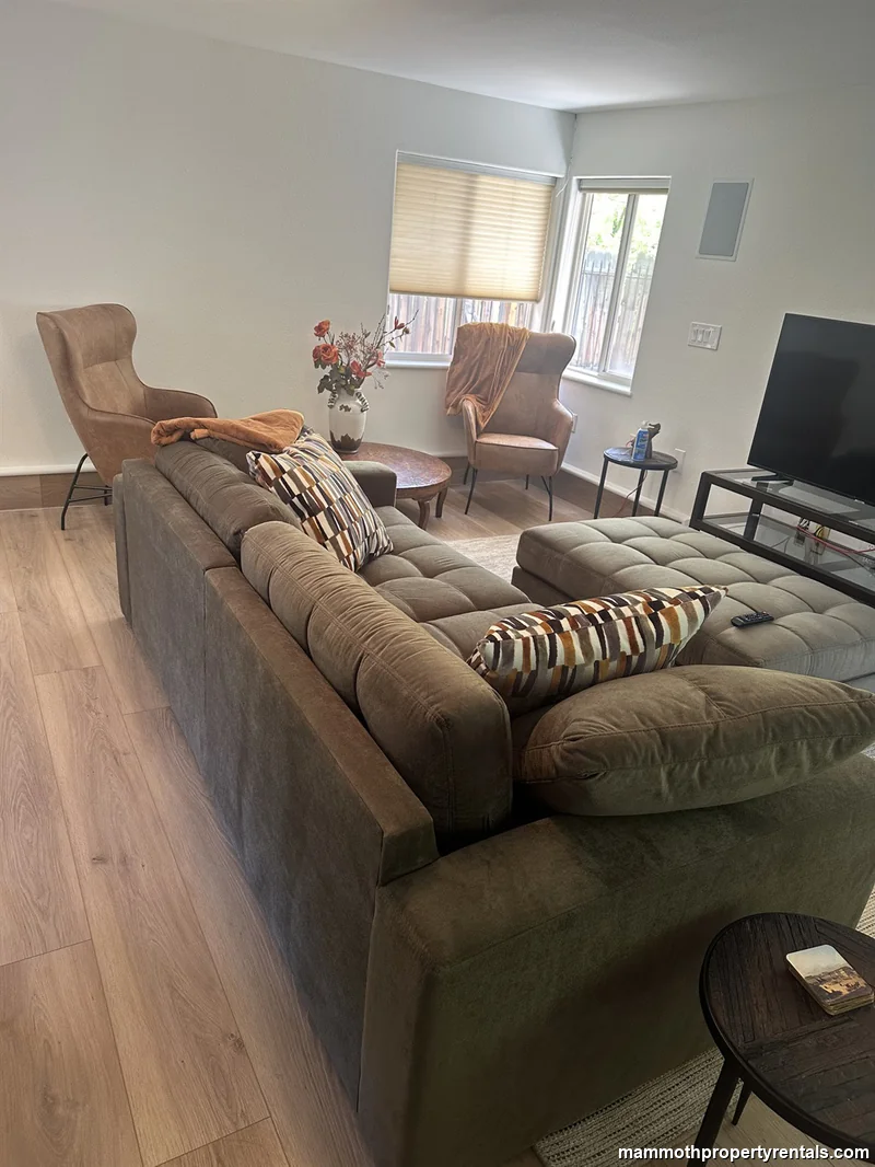 Living room with back window